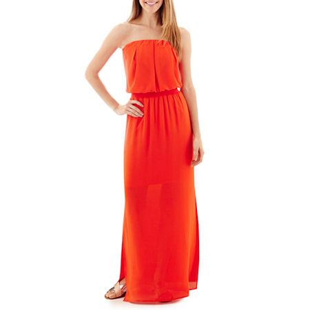 A.n.a Strapless Gauze Maxi Dress