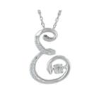 Love In Motion&trade; Diamond-accent Sterling Silver E Pendant Necklace