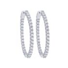4 Ct. T.w. White Diamond 10k Gold Hoop Earrings