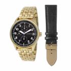 Geneva Mens Black 2-pack Watch Boxed Set-jry1808gdbk