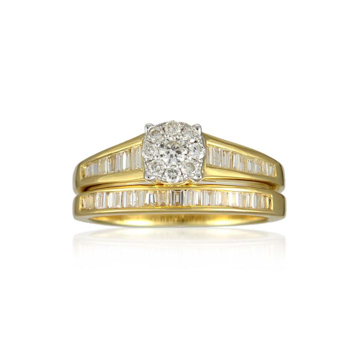 3/4 Ct. T.w. Diamond 14k Yellow Gold Bridal Ring Set