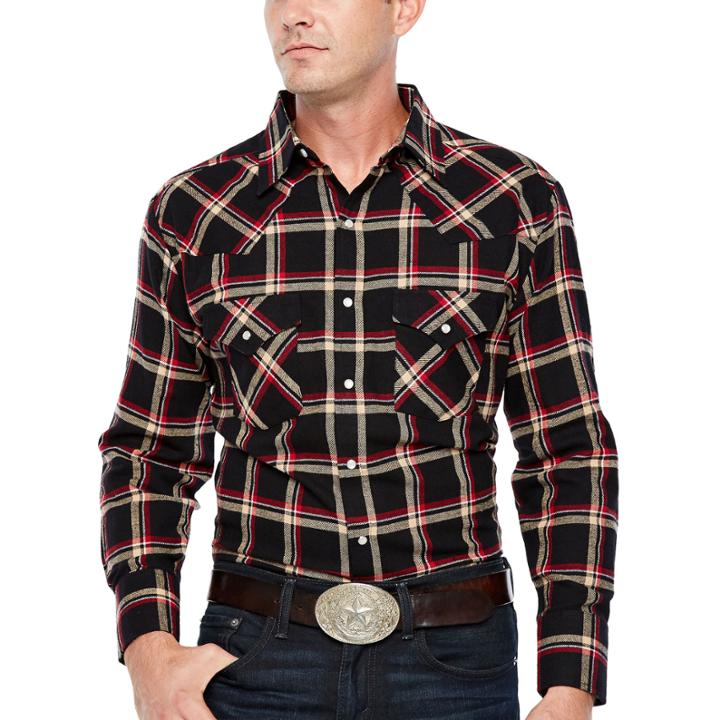 Ely Cattleman Long Sleeve Flannel Western Shirt