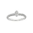 Personally Stackable Diamond-accent Sterling Silver Stackable Textured Ring