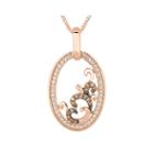 1/4 Ct. T.w. White And Champagne Diamond Open-circle Pendant Necklace