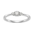 Womens 1/4 Ct. T.w. Genuine Round White Diamond 14k Gold Promise Ring
