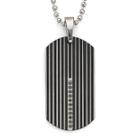 Dog Tag Necklace, .15 Ct. T.w. Diamond Steel