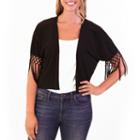 Nina Leonard Fringe Dolman Sleeve Bolero