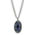 1928 Vintage Inspirations Womens Blue Oval Pendant Necklace