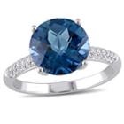 Womens Blue Topaz 14k Gold Engagement Ring