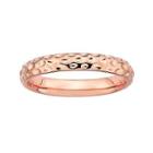 Personally Stackable 18k Rose Gold Over Sterling Silver 3.5mm Pebbled Ring