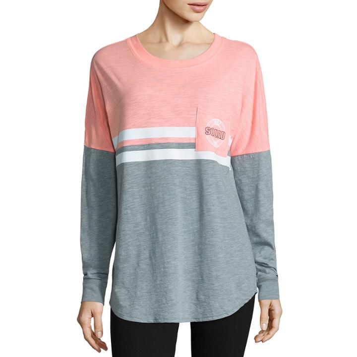 Flirtitude Long Sleeve T-shirt-womens Juniors