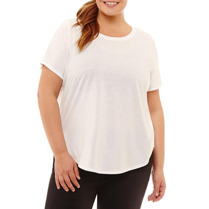 Xersion Short Sleeve Keyhole Back Tee - Plus