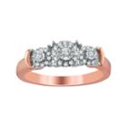 Womens 1/4 Ct. T.w. Genuine Round White Diamond 10k Gold 3-stone Ring