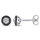 1/4 Ct. T.w. Black Diamond Sterling Silver Ear Pins