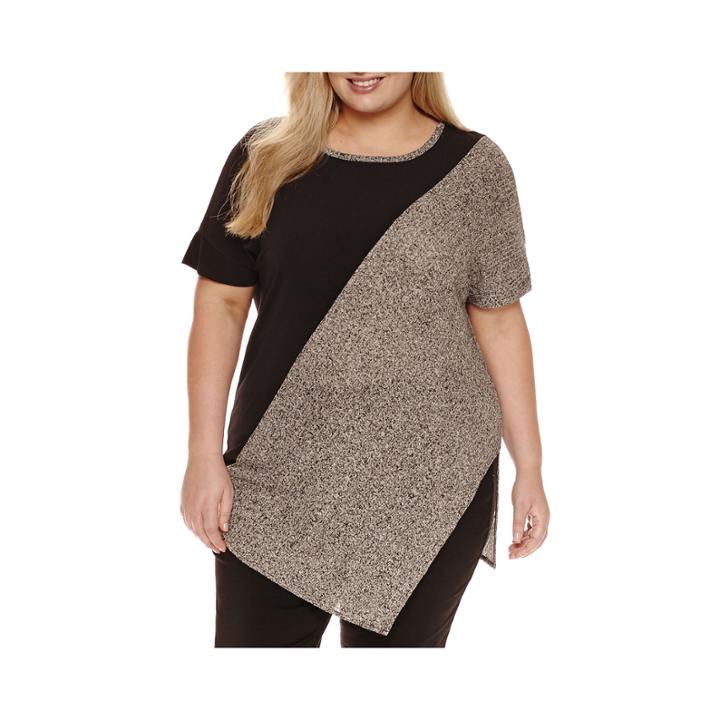 Worthington Short Sleeve Scoop Neck T-shirt - Plus