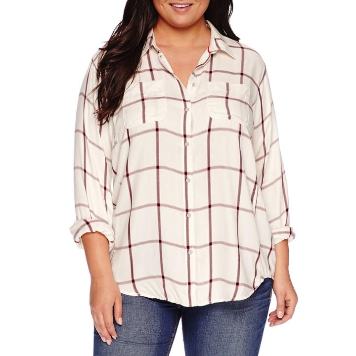 Stylus&trade; Long-sleeve Oversized Tunic - Plus