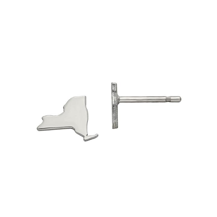 Personalized Sterling Silver New York Stud Earrings