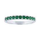 Modern Bride Gemstone Womens Round Green Emerald 10k Gold Engagement Ring