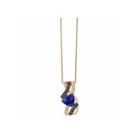 Levian Corp Le Vian Womens 1/4 Ct. T.w. Blue Tanzanite 14k Gold Pendant Necklace