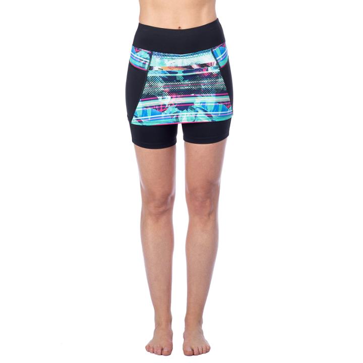 Pl Movement By Pink Lotus 7 Stripe Skirted Bike Shorts