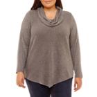 Byer California Long Sleeve Cowl Neck Knit Blouse - Plus