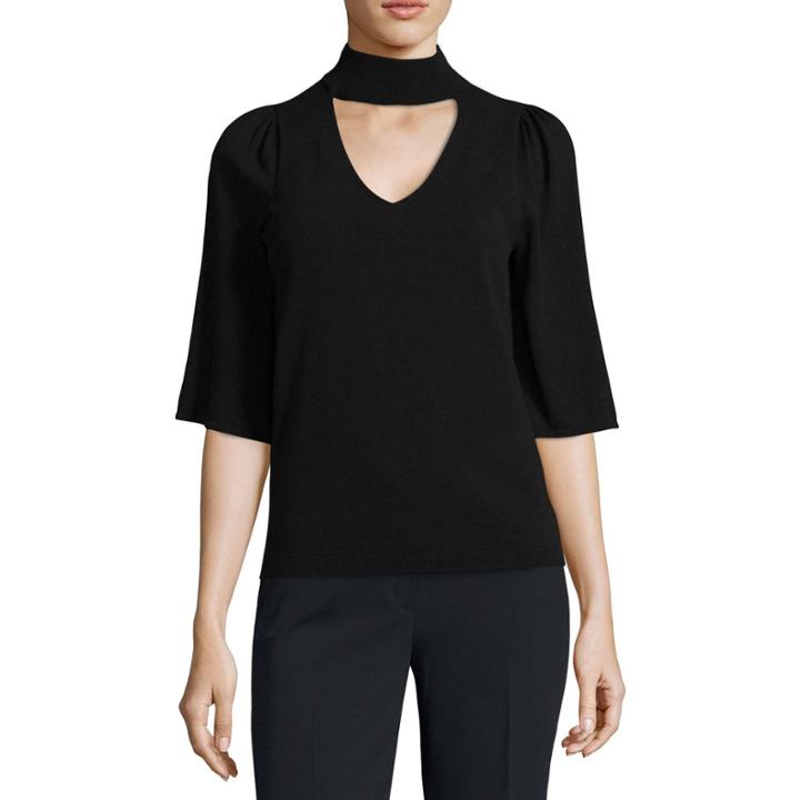 Worthington Short Sleeve High Neck Pullover Sweater-talls