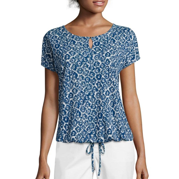 Liz Claiborne Short-sleeve Drawstring Tee