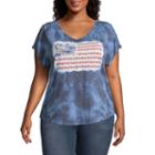 Unity World Wear Short Sleeve V-neck Americana Tee - Plus