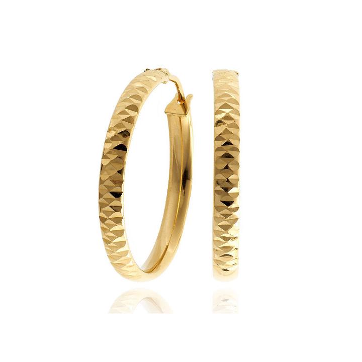 Made In Italy 14k Gold 24.4mm Hoop Earrings