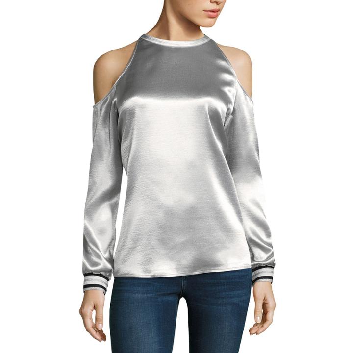 T.d.c Long Sleeve Cold Shoulder Shine Top