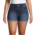 Blue Spice 5 High Rise Denim Shorts-juniors Plus