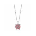 Sparkle Allure Womens Pink Silver Over Brass Pendant Necklace
