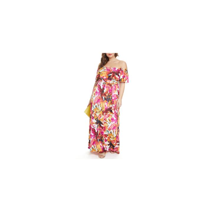 Fashion To Figure Carmen Off Shoulder Maxi Dress-plus