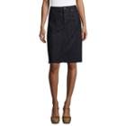 Liz Claiborne Fringe Hem A-line Denim Skirt