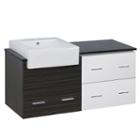 48.75-in. W Wall Mount White-dawn Grey Vanity Setfor 1 Hole Drilling Black Galaxy Top