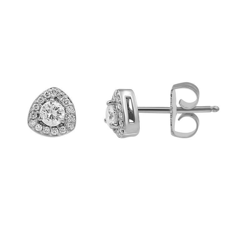 1/2 Ct. T.w. Genuine White Diamond 10k White Gold 6.7mm Stud Earrings