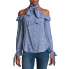 T.d.c Menswear Off The Shoulder Striped Top With Neck Tie
