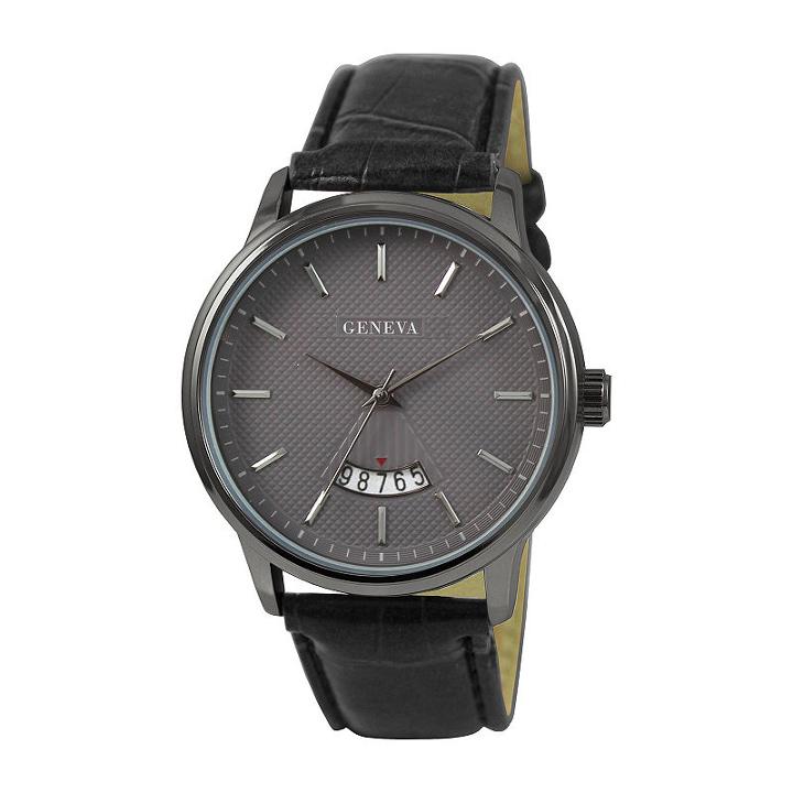 Geneva Mens Black Strap Watch-jry8143gu