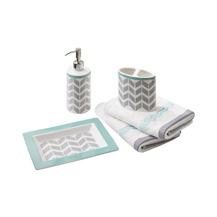 Intelligent Design Laila 5-pc. Geometric Bath Accessory Set