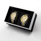 Jbw Delano & Alessandra 1/2 Ct. T.w. Diamond Accent Unisex Two Tone 2-pc. Watch Boxed Set-jb6218cjb6217c