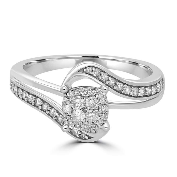 Womens 1/3 Ct. T.w. Round Diamond 10k Gold Promise Ring