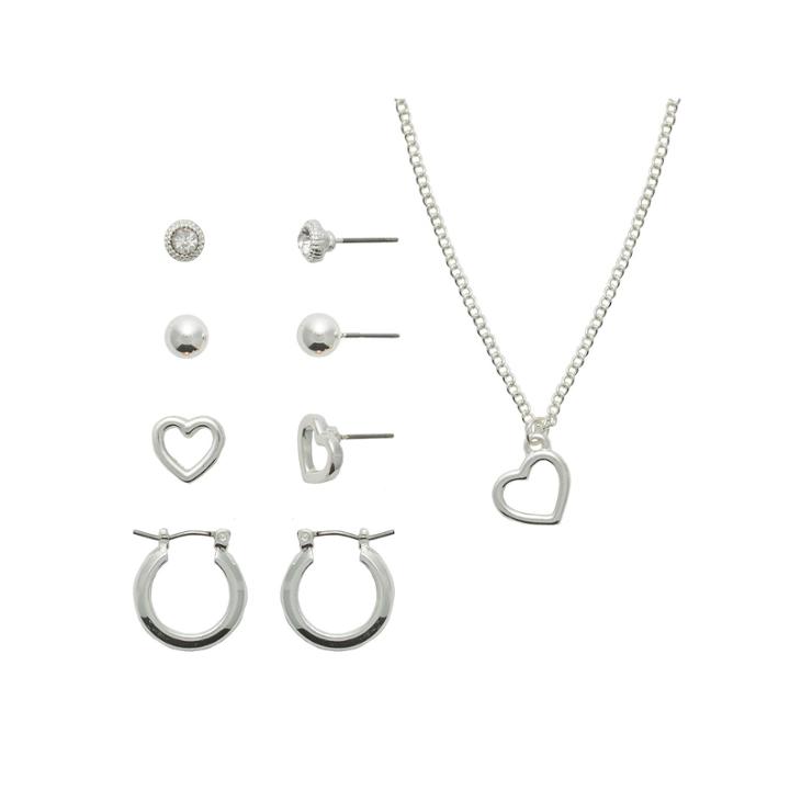 Sensitive Ears Womens 5-pc. Stainless Steel Jewelry Set