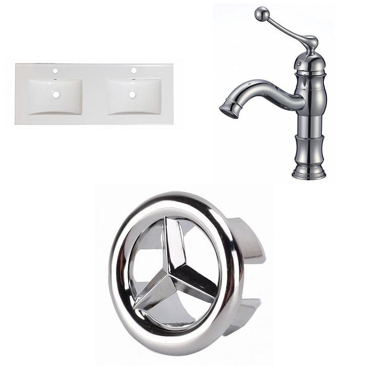 48-in. W 1 Hole Ceramic Top Set In White Color - Cupc Faucet Incl.