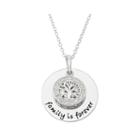 1/10 Ct. T.w. Diamond Family Is Forever Sterling Silver Pendant Necklace