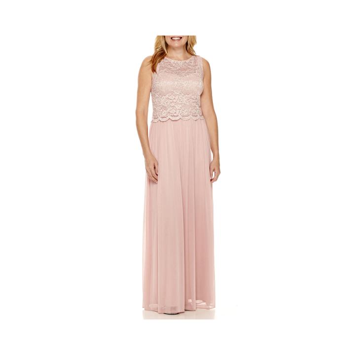 R & M Richards Sleeveless Lace Formal Gown - Petite