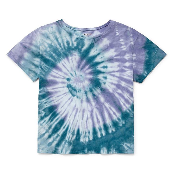 Arizona Short Sleeve Tie Dye T-shirt- Juniors Plus