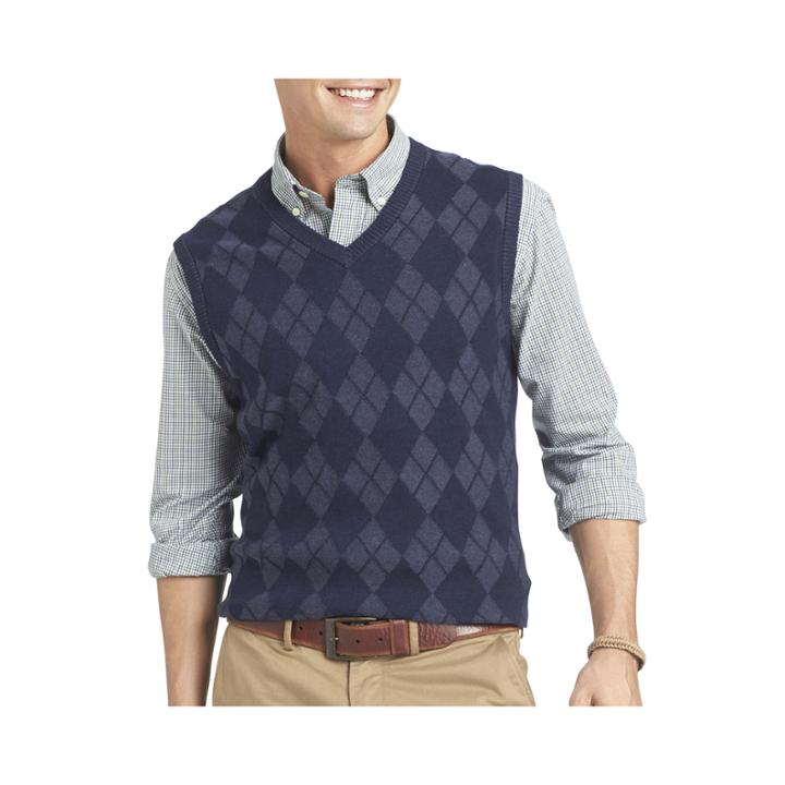 Izod Fine Gauge Argyle Sweater Vest