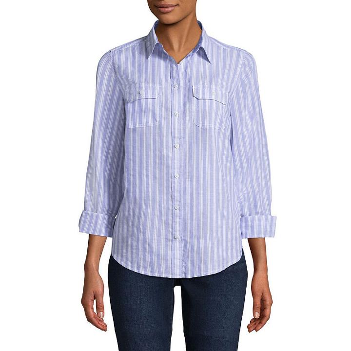 St. John's Bay Long Sleeve Classic Shirt - Tall
