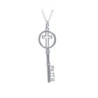 Sterling Silver Cross Key Pendant Necklace