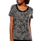 Ambrielle Lace-accented Short-sleeve Sleep Tee